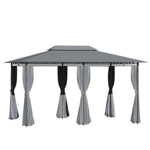 English Elm Outsunny 10' X 13' Outdoor Gazebo Canopy With Curtains - Stylish Steel Frame For Patio, Garden, And Deck W2225P200907-GIGA