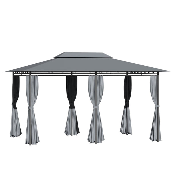 English Elm Outsunny 10' X 13' Outdoor Gazebo Canopy With Curtains - Stylish Steel Frame For Patio, Garden, And Deck W2225P200907-GIGA