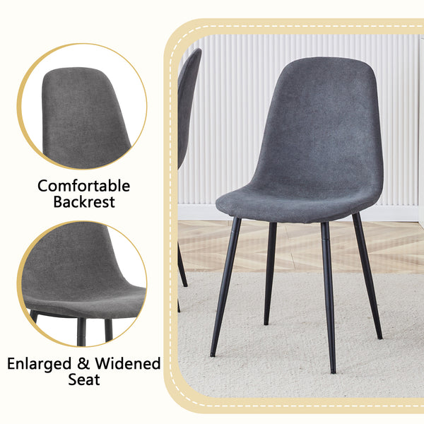 English Elm Expandable Dining Set with Pu Leather Chairs Modern Mdf Table Seats up to Eight Black,Dark Gray,Walnut,Wood W1151S04673
