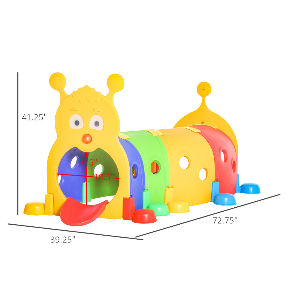 English Elm Kids' Caterpillar Crawl Tunnel Rigid Hdpe Toddler Play Structure for Indoor Outdoor Fun T3971P439373