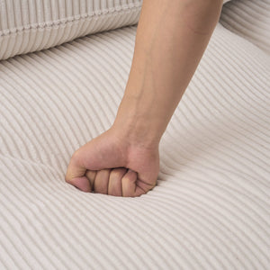 English Elm Boneless U-Shaped Modular Cloud Couch Sofa – Plush Corduroy Sleeper With No Assembly Needed! W3401S00005