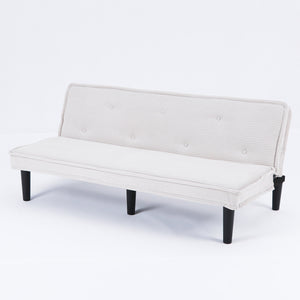 English Elm This 66-inch corduroy sofa bed with button-back design, sturdy wood frame, comfy sponge cushions, 500lb capacity Beige W3371P311447