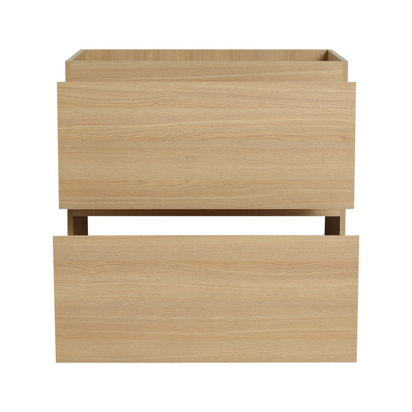 English Elm 30" Modern Bathroom Vanity without Sink – 30" Freestanding Engineered Wood Cabinet with Dual Drawers, Waterproof Finish, Easy Assembly Oak W1972P188250