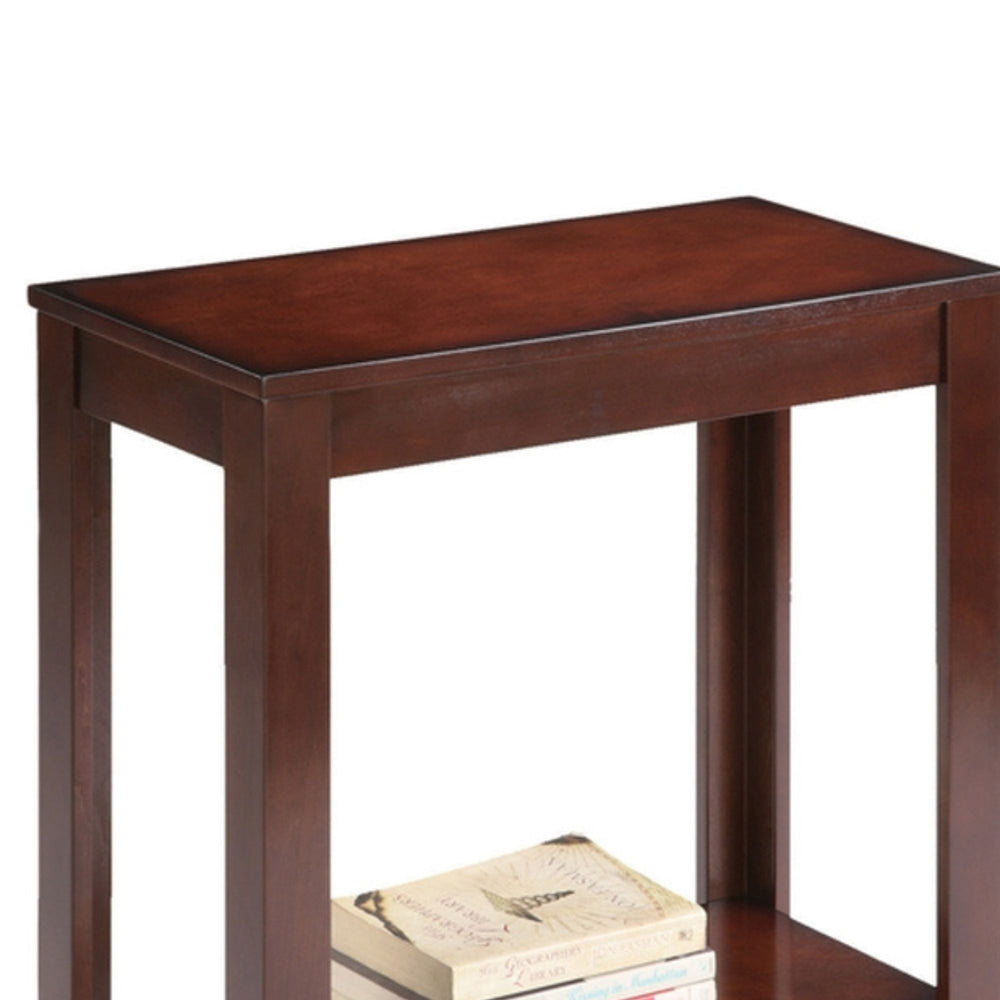 English Elm 24" Traditional Wooden Side Table - Dark Cherry End Table For Living Room, Bedroom, Or Entryway B072115842