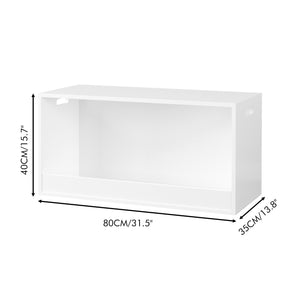 English Elm Open Toy Storage Box for Kids White Wooden Organizer Bin - Open Front Plush & Book Holder, Modern Playroom Solution W808P298013