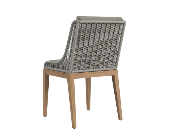 Sunpan Sorrento Dining Chair - Modern Outdoor Seating with Durable Teak Wood and Fade-Resistant Fabric Natural / Palazzo Taupe