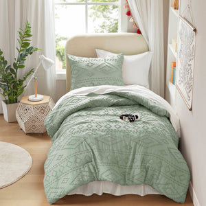 JLA Home 510 Design - Comforter Boho Tufted Mini Set with Brushed Microfiber, OEKO-TEX Certified, Lightweight Year-Round Cozy Sage Green AM10-0544