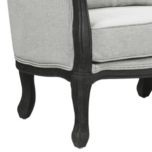 English Elm Samael Gray Linen Sofa with Dark Brown Wood Finish, Pocket Coil Seats, 3 Pillows, Durable Frame B2726P271162