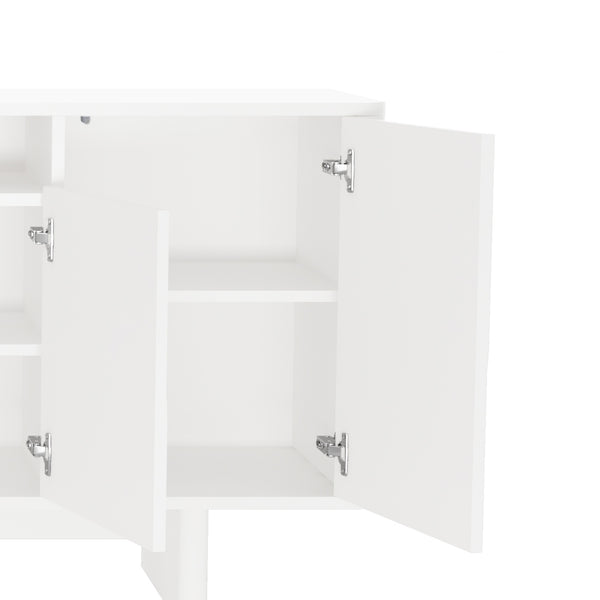 English Elm Ella 71" Sideboard with Soft-Close Doors, Adjustable Shelves, 9 Cubby Spaces & Modern Sled Legs White B365S00110
