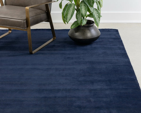 Sunpan Alaska Hand-Loomed Rug - Luxurious Wool-Blend Texture for Cozy Living, Lounge, and Bedroom Spaces Navy