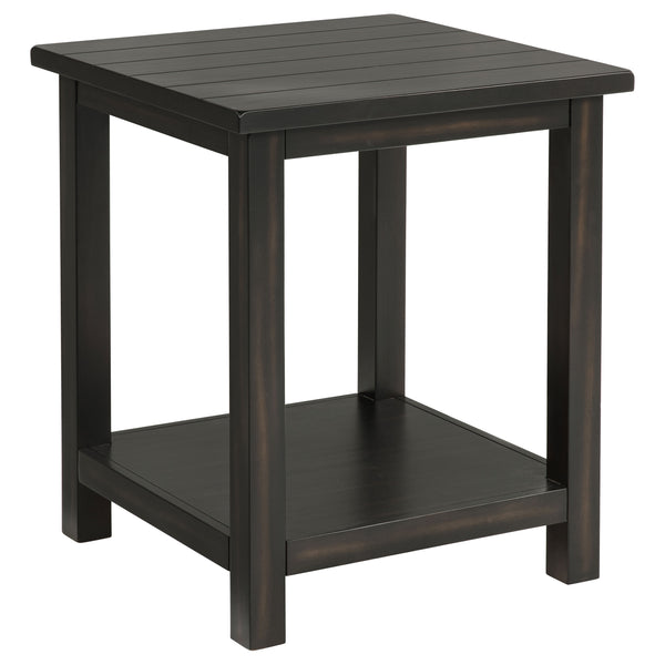 English Elm Castleton Distressed Java Wood End Table - Stylish Storage Solution For Living Rooms & More! B062P375519