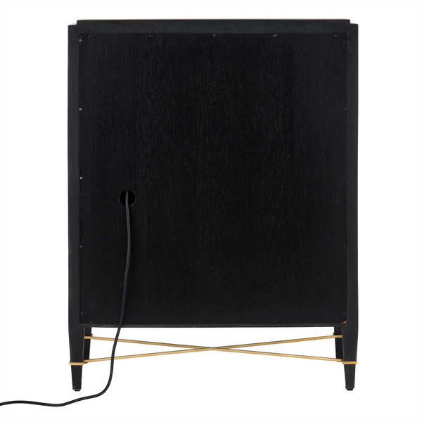 Verona Black Secretary Desk - Stylish Lacquered Design with USB Ports, Adjustable Shelves & Safety Features