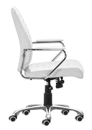 Zuo Modern Enterprise Low Back Office Chair - Stylish Comfort With Adjustable Height, Chrome Frame & Easy Roll Casters White 100% Polyurethane,Steel,Aluminum Alloy 110883-zuo-modern