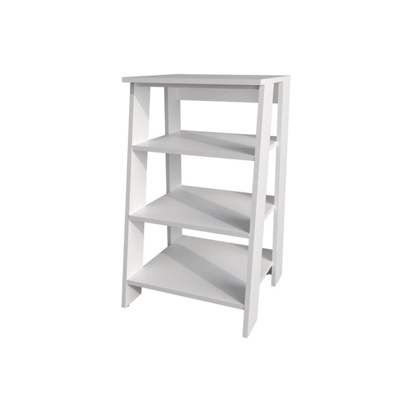 English Elm White Freestanding Bathroom Shelf with 4 Open Shelves, Minimalist White Organizer for Compact Spaces and Easy Assembly (29.8" H x 17.3" W x 17.1" D) B062P252188