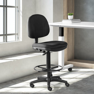 OSP Home Furnishings Lumbar Support Drafting Chair Ergonomic Fabric Seat with Gas Lift for Studio Use DC640-231