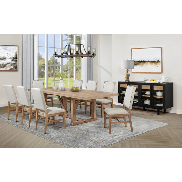 English Elm Carlos Upholstered Dining Chair Set with Nailhead Trim and Rubberwood Legs B062P447839