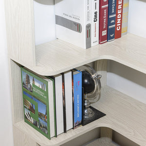 English Elm 90cm L-shaped Corner Bookshelf Five Tier Open Storage for Office Bedroom Living Room W2899P444148