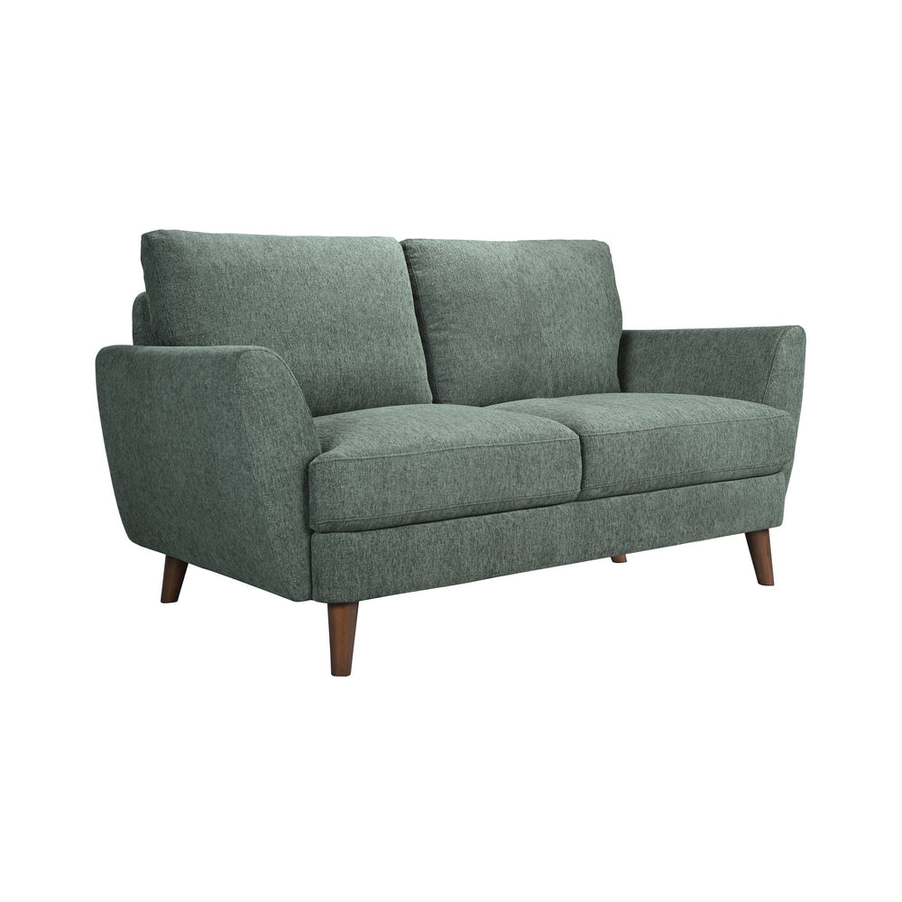 Porter Designs Porter Burnside Contemporary Upholstered Loveseat In Soft Green – Sophisticated Comfort Redefined Green Fabric 01-216-02-3662