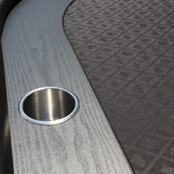 English Elm 96" Oval Poker Table Seats 10 with Waterproof Felt Racetrack and Cup Holders W2748S00032