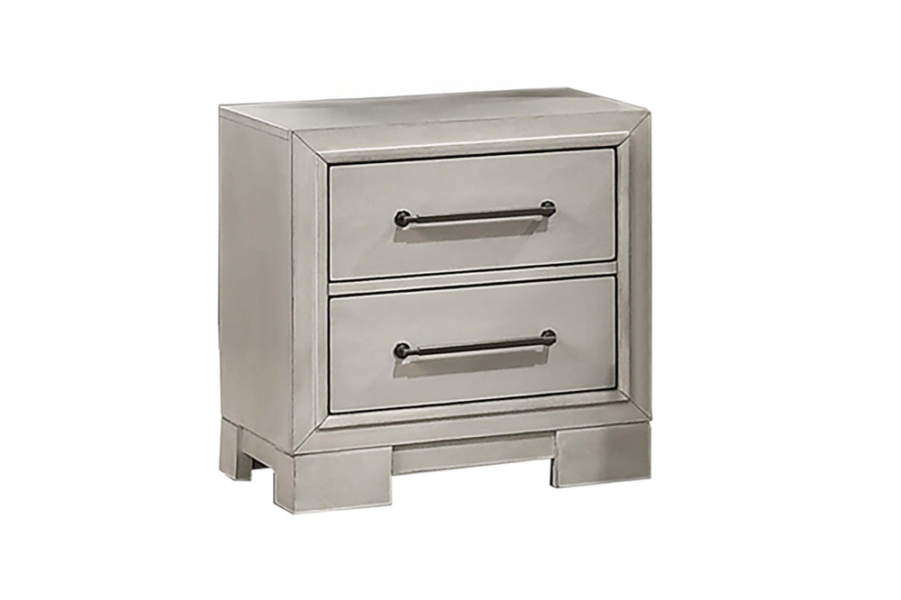 English Elm Modern Farmhouse Nightstand Antique White Wood Build Sleek Hardware Bedroom Side Table B011P448741