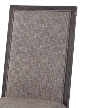 English Elm Modern Upholstered Dining Chairs Set of 2 — Stylish Fabric Seats with Foam Cushion, Solid Rubberwood Frame, Easy Assembly Grey 42 L x 20 W x 13 H B011P314242