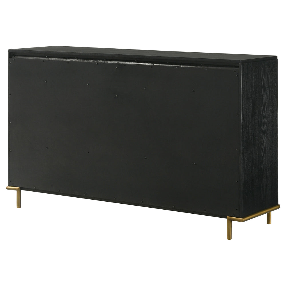 English Elm Anser 8-Drawer Black Dresser With Gold Knobs - Modern Storage Solution For Stylish Bedrooms B062P358455