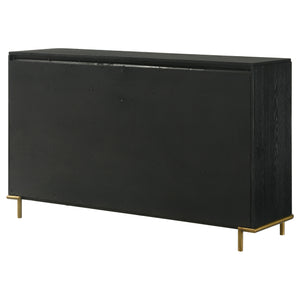 English Elm Anser 8-Drawer Black Dresser With Gold Knobs - Modern Storage Solution For Stylish Bedrooms B062P358455