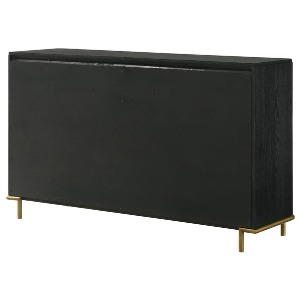 English Elm Anser 8-Drawer Black Dresser With Gold Knobs - Modern Storage Solution For Stylish Bedrooms B062P358455