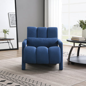 English Elm Modern Linen Accent Chair Scandinavian Style with Lumbar Pillow for Living Room W2671P411189
