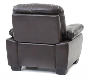 English Elm Marta PU Accent Chair with Pocket Coil Seating, Cozy Faux Leather, Removable Back for Easy Move Dark Brown 15.9 L x 38.2 W x 32.9 H B078108376