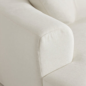 English Elm Moon oversized moon-shaped sleeper sofa with deep cloud-like sponge support and durable linen feel White W2012P337858