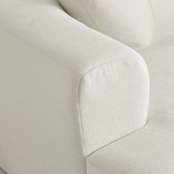 English Elm Moon oversized moon-shaped sleeper sofa with deep cloud-like sponge support and durable linen feel White W2012P337858