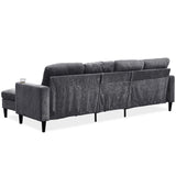 English Elm Chenille Sectional Sofa, U Shaped Sofa Couch With High Density Memory Foam, 4 Seat Comfy Modular Sofa Couch For Living Room, Modern U Shaped Sectional Sofa,U Shaped-Dark Grey