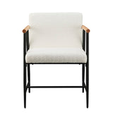 Christopher Knight Home® - Noble House - Dining Chair(Fabric-Beige+Plywood+Iron-Black)