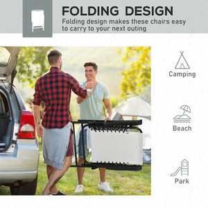 English Elm Outsunny Set Of 2 Portable Bungee Sling Chairs With Armrests – Perfect For Camping, Pool, And Patio! W2225P174110-GIGA