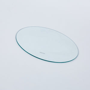 English Elm Tempered Clear Glass Round Table Top 120cm Slim Profile for Modern Dining Spaces W234P192020
