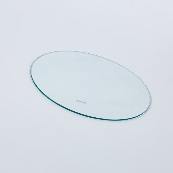 English Elm Tempered Clear Glass Round Table Top 120cm Slim Profile for Modern Dining Spaces W234P192020