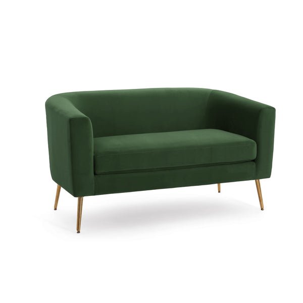 English Elm Christopher Knight Home® - LOVESEAT modern 51" two-seater with textured fabric, firm foam & sinuous springs, sleek black legs for compact spaces Retro Green 74868.00IRNFRGRN