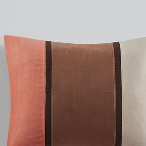 English Elm 7 Piece Palisades Faux Suede Comforter Set Coral Queen - Hypoallergenic, Machine Washable, Embroidered Pillows B03596817