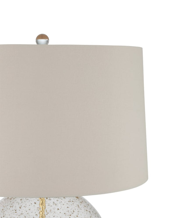 Currey & Company Zebulon Round Table Lamp - Stunning Orb-shaped Design With Gold Flecks & Crystal Base For Elegance Clear Glass ,Optic Crystal ,Meta 6000-1007-currey-company