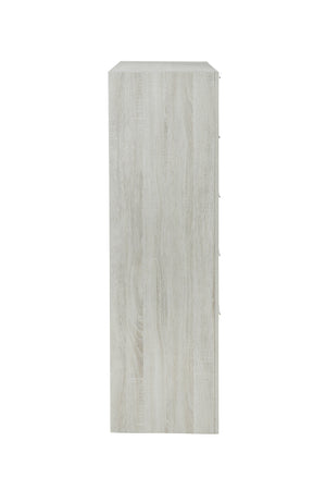 English Elm Jehoram Five Drawer Chest Neutral Beige Rubberwood Build for Bedroom Storage B2756P506264