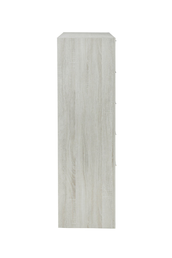 English Elm Jehoram Five Drawer Chest Neutral Beige Rubberwood Build for Bedroom Storage B2756P506264