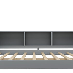 English Elm Full Size Daybed With Trundle, Stylish Gray Frame, Storage Drawers, Desk & Ultimate Space Saver W1580S00206