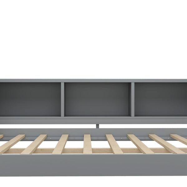 English Elm Full Size Daybed With Trundle, Stylish Gray Frame, Storage Drawers, Desk & Ultimate Space Saver W1580S00206