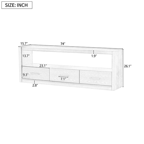 English Elm Christopher Knight Home® - Mirod Stylish Tv Stand: Classic Minimalist Console With 3 Storage Drawers, Perfect For Any Space N760P251944E