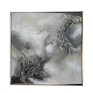 English Elm 39.4X39.4" Stormy Skies Framed Hand-Painted Wall Art - Evocative Modern Decor For Tranquil Spaces W2078P313333