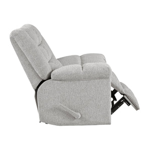 English Elm Gentle Rocking Reclining Chair with Chenille Upholstery, Ultra-Comfort Seat, Smooth Motion Recliner for Living Room Relaxation and Support Light Gray 41 L x 32 W x 29 H B011P347321