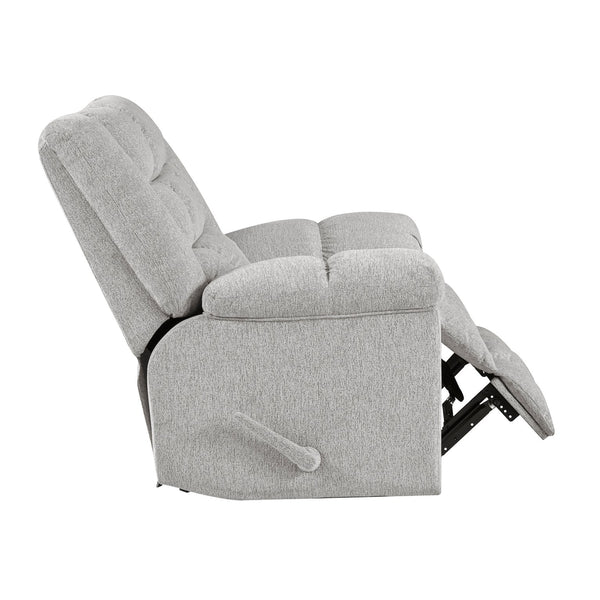 English Elm Gentle Rocking Reclining Chair with Chenille Upholstery, Ultra-Comfort Seat, Smooth Motion Recliner for Living Room Relaxation and Support Light Gray 41 L x 32 W x 29 H B011P347321
