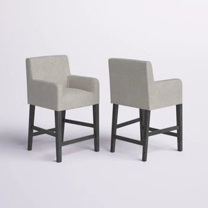 English Elm Upholstered Counter Stool with Rubberwood Frame for Kitchen Island or Home Bar 71252.00LGRY-2