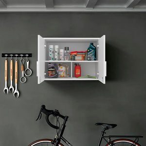 English Elm Danbury Wall Mounted Storage Cabinet White Melamine Two Compartments Utility Space B097P474287